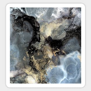 Stormy Sky, grey gold black abstract art, Dark and Moody Clouds Sticker